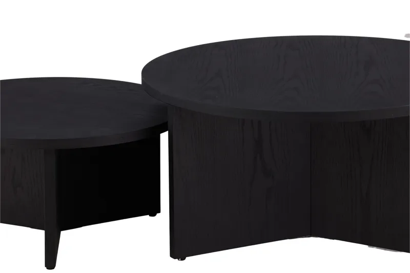 Sofabordsett Saltø 2stk Runde 85 cm/65 cm Tre Svart - Svart - Møbler - Bord - Sofabord