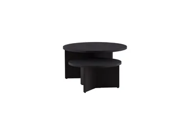 Sofabordsett Saltø 2stk Runde 85 cm/65 cm Tre Svart - Svart - Møbler - Bord - Sofabord