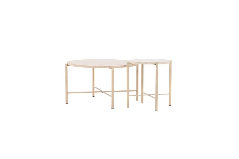 Sofabordsett VIND Sandhamn 2 stk Runde 70 cm/40 cm Beige - Møbler - Bord - Sofabord