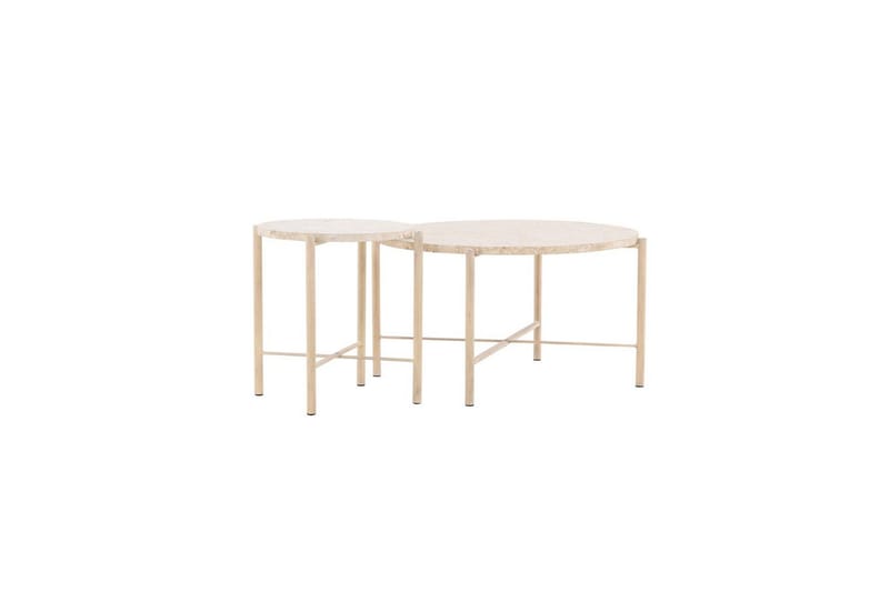Sofabordsett VIND Sandhamn 2 stk Runde 70 cm/40 cm Beige - Møbler - Bord - Sofabord