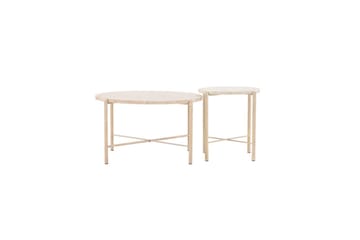 Sofabordsett VIND Sandhamn 2 stk Runde 70 cm/40 cm Beige - Møbler - Bord - Sofabord