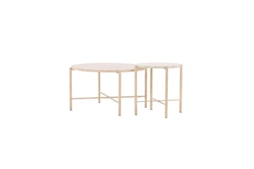Sofabordsett VIND Sandhamn 2 stk Runde 70 cm/40 cm Beige - Møbler - Bord - Sofabord