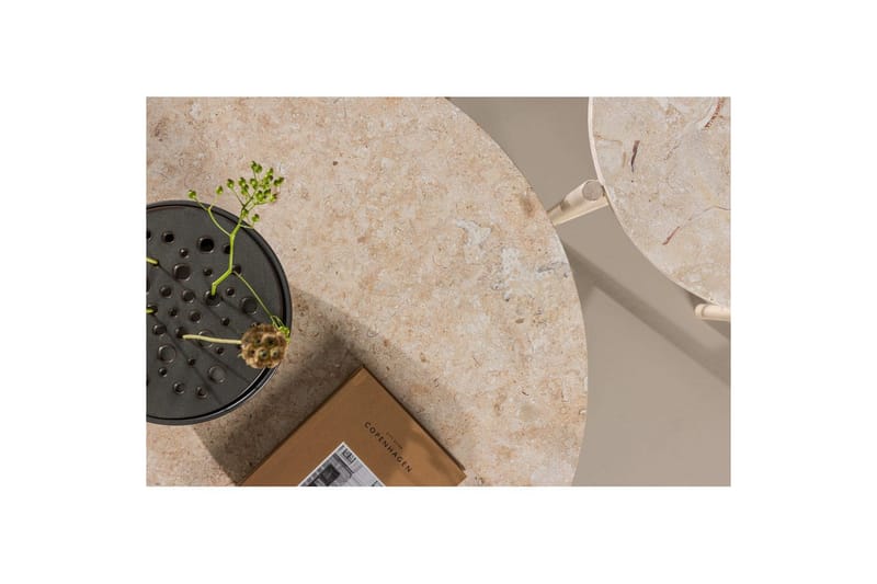 Sofabordsett VIND Sandhamn 2 stk Runde 70 cm/40 cm Beige - Møbler - Bord - Sofabord