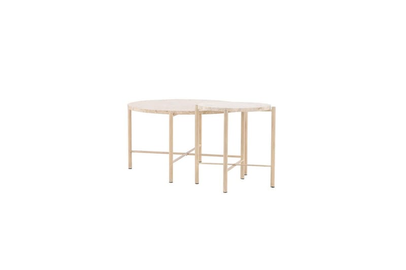 Sofabordsett VIND Sandhamn 2 stk Runde 70 cm/40 cm Beige - Møbler - Bord - Sofabord