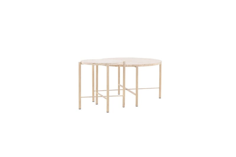 Sofabordsett VIND Sandhamn 2 stk Runde 70 cm/40 cm Beige - Møbler - Bord - Sofabord