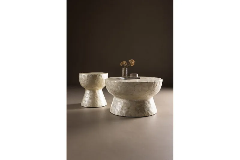 Sofabordsett VIND Sandön 2 stk Runde 70 cm/40 cm Lysgrå - Møbler - Bord - Sofabord