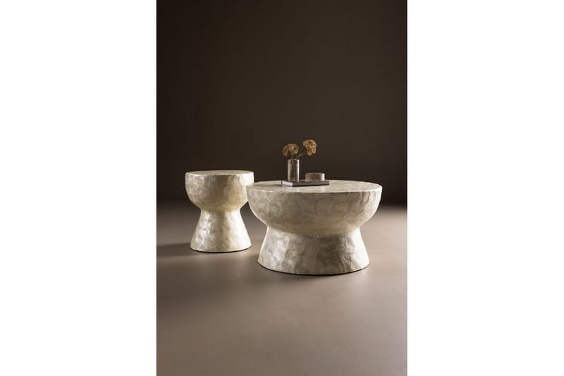 Sofabordsett VIND Sandön 2 stk Runde 70 cm/40 cm Lysgrå - Møbler - Bord - Sofabord