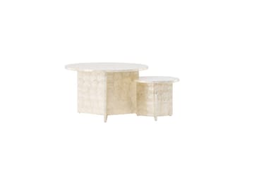 Sofabordsett VIND Smögen 2 stk Runde 70 cm/40 cm Lysegrå - Møbler - Bord - Sofabord