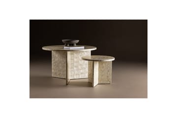 Sofabordsett VIND Smögen 2 stk Runde 70 cm/40 cm Lysegrå - Møbler - Bord - Sofabord