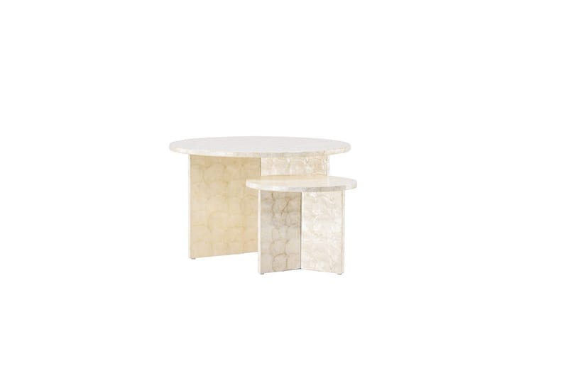 Sofabordsett VIND Smögen 2 stk Runde 70 cm/40 cm Lysegrå - Møbler - Bord - Sofabord