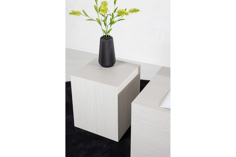 Sofabordsett York 2 stk 60x80 cm/40x40 cm Hvit - Hvit - Møbler - Bord - Sofabord