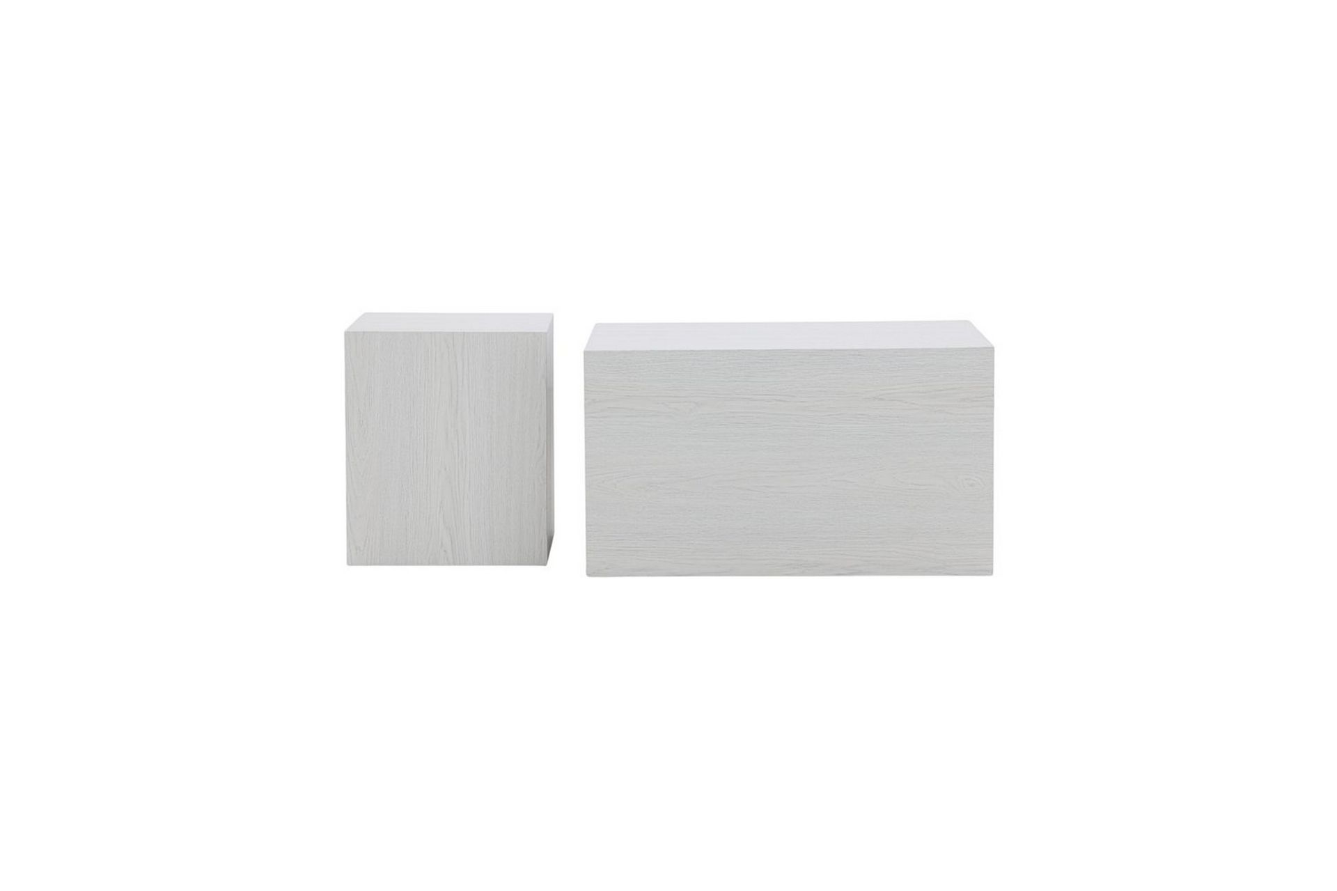 Sofabordsett York 2 stk 60x80 cm/40x40 cm Hvit - Hvit - Møbler - Bord - Sofabord