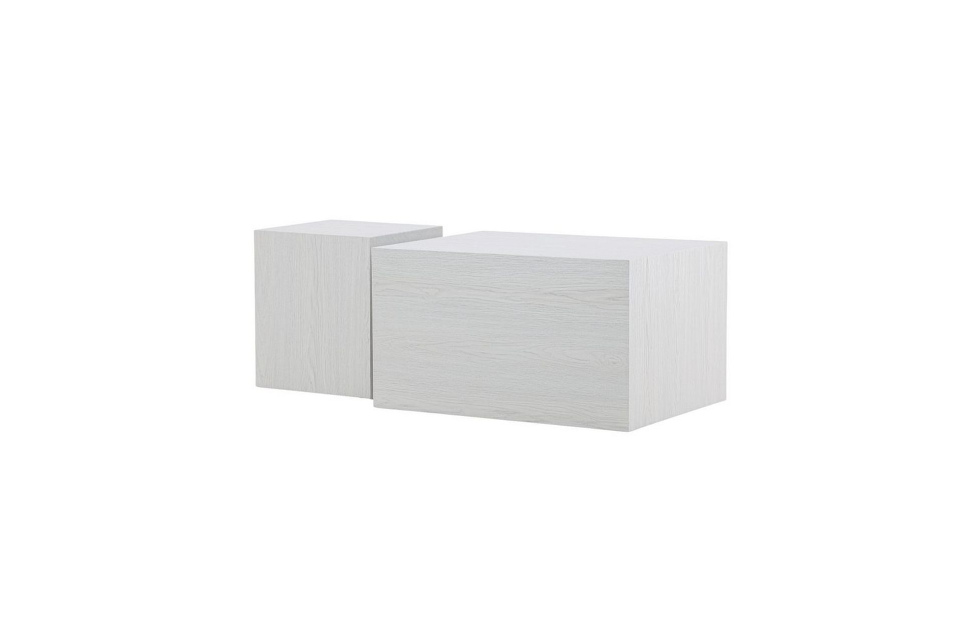 Sofabordsett York 2 stk 60x80 cm/40x40 cm Hvit - Hvit - Møbler - Bord - Sofabord