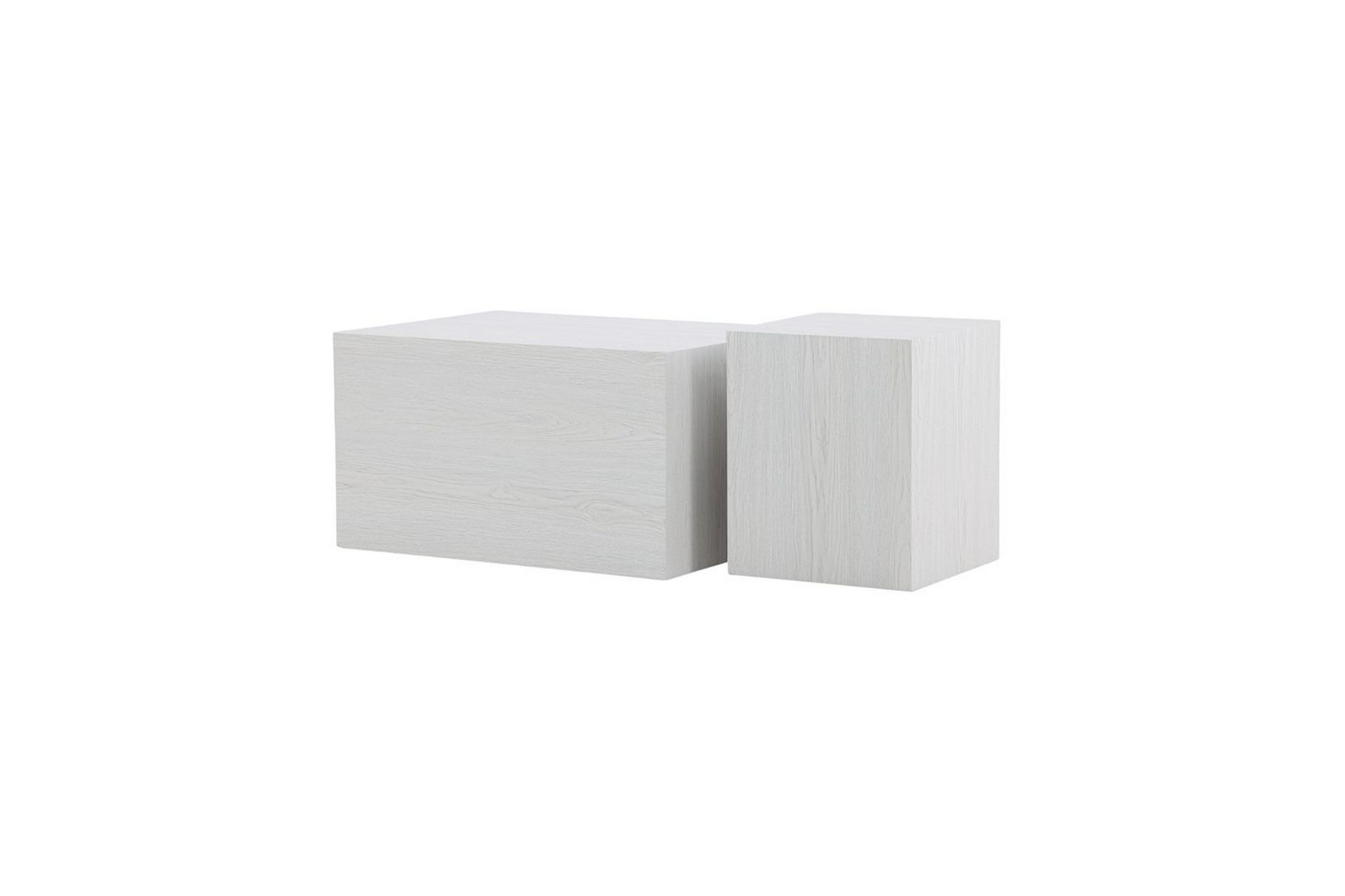 Sofabordsett York 2 stk 60x80 cm/40x40 cm Hvit - Hvit - Møbler - Bord - Sofabord