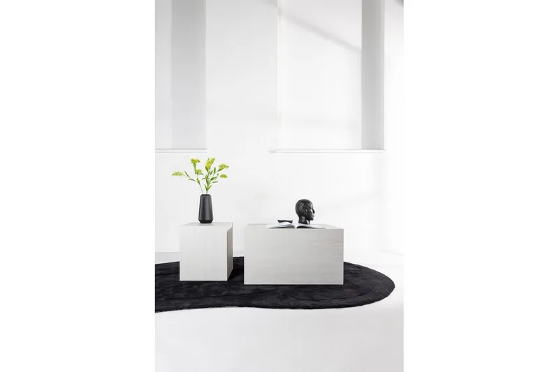 Sofabordsett York 2 stk 60x80 cm/40x40 cm Hvit - Hvit - Møbler - Bord - Sofabord