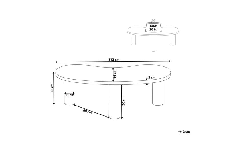 Soffbord Beliani Auburn Ljus trä White - Møbler - Bord - Sofabord
