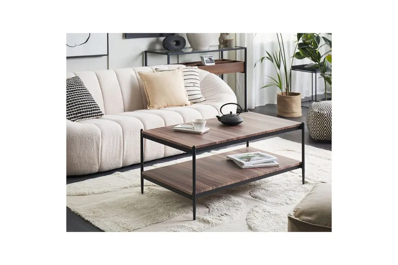 Soffbord Beliani Avoca Dark wood||Black - Møbler - Bord - Sofabord