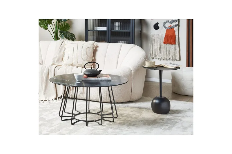 Soffbord Beliani Bernie Svart/Vit Black||White - Møbler - Bord - Sofabord