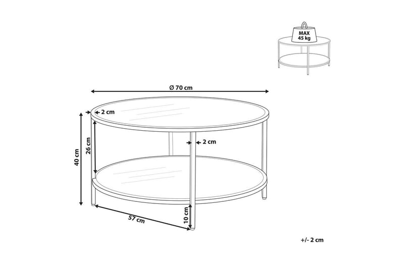 Soffbord Beliani Birney Guld/transparent Black||Transparent - Møbler - Bord - Sofabord