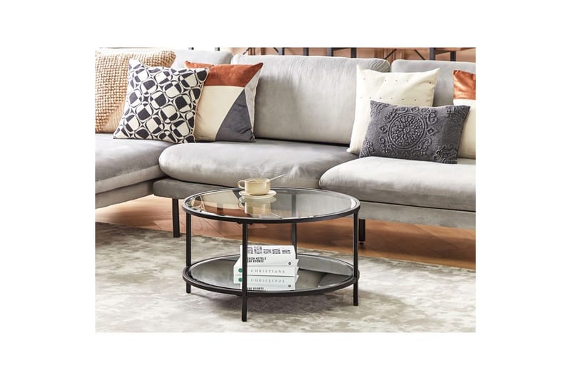 Soffbord Beliani Birney Guld/transparent Black||Transparent - Møbler - Bord - Sofabord