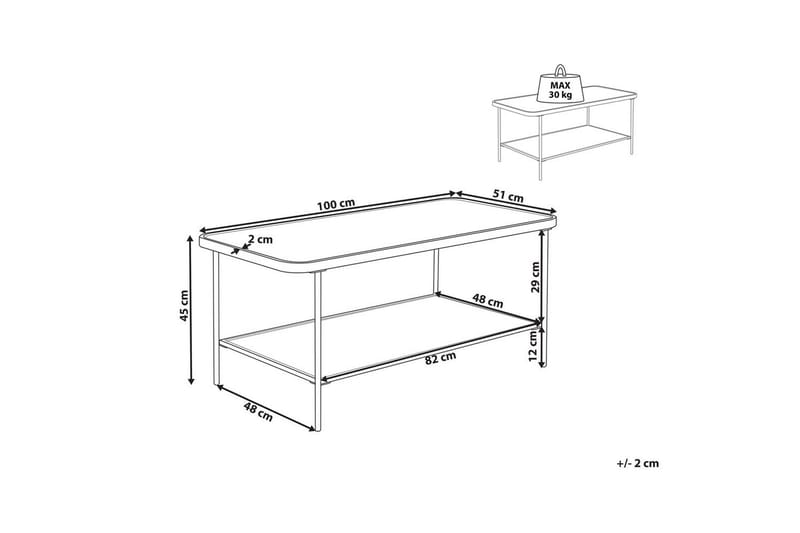 Soffbord Beliani Blair Transparent||Black - Møbler - Bord - Sofabord