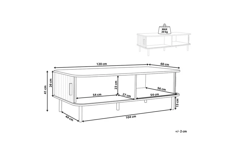 Soffbord Beliani Bradley Light wood||Black - Møbler - Bord - Sofabord