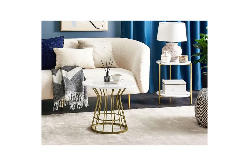 Soffbord Beliani Concan White||GOLD - Møbler - Bord - Sofabord