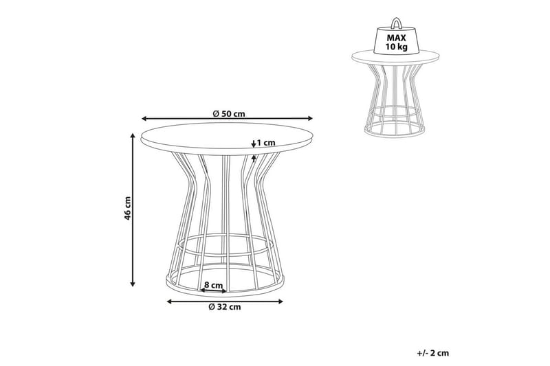 Soffbord Beliani Concan White||GOLD - Møbler - Bord - Sofabord
