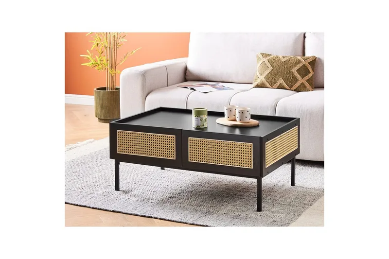 Soffbord Beliani Cullen Black||Light wood - Møbler - Bord - Sofabord