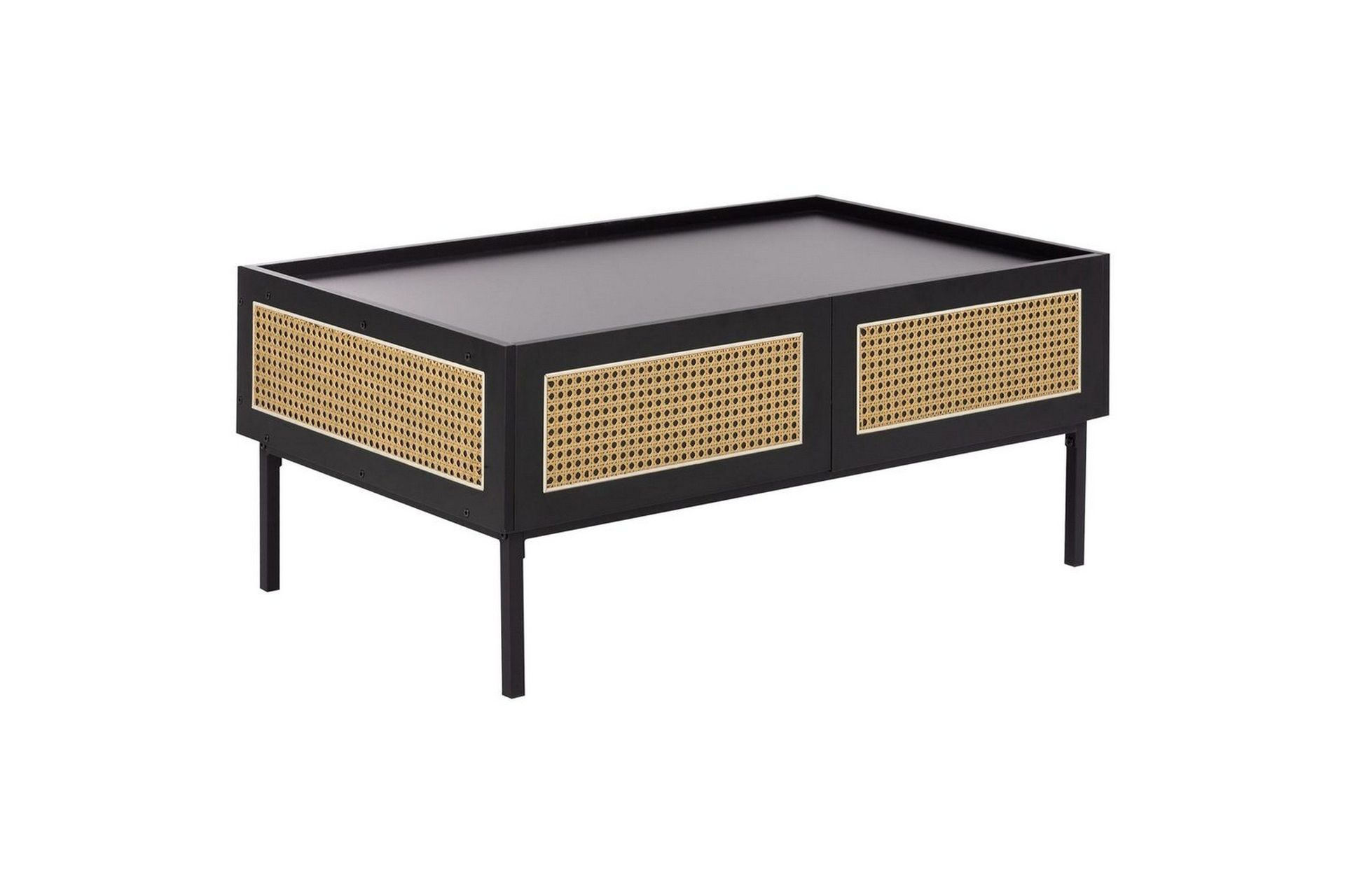Soffbord Beliani Cullen Black\|\|Light wood -