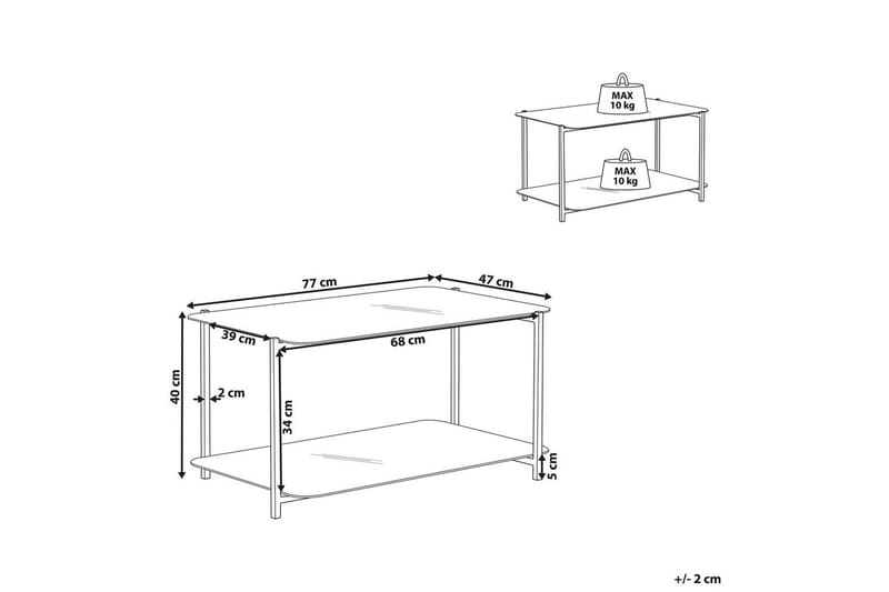 Soffbord Beliani Gloster Black||White - Møbler - Bord - Sofabord
