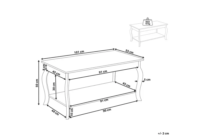 Soffbord Beliani Hartford White - Møbler - Bord - Sofabord