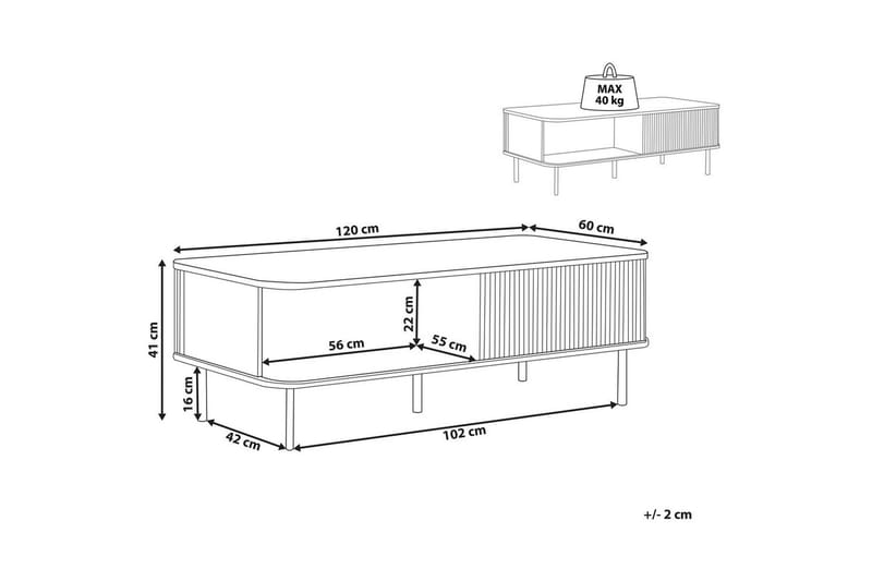 Soffbord Beliani Jose Dark wood||Black - Møbler - Bord - Sofabord