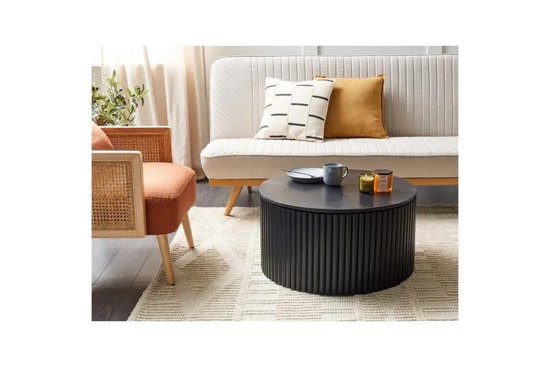 Soffbord Beliani Kirkwood Ljus trä Black - Møbler - Bord - Sofabord