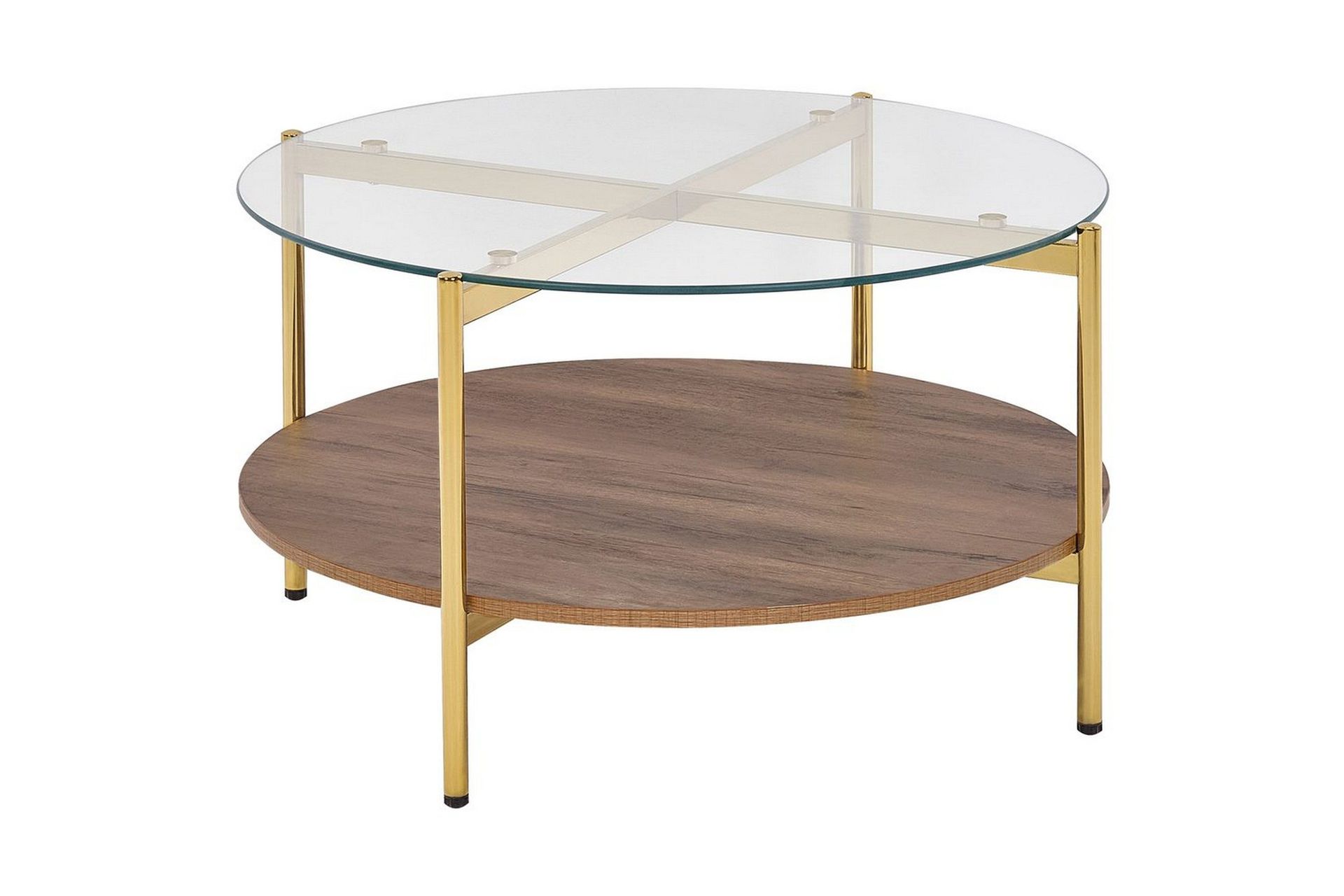 Soffbord Beliani Lovell Guld/ljust trä GOLD\|\|Dark wood -