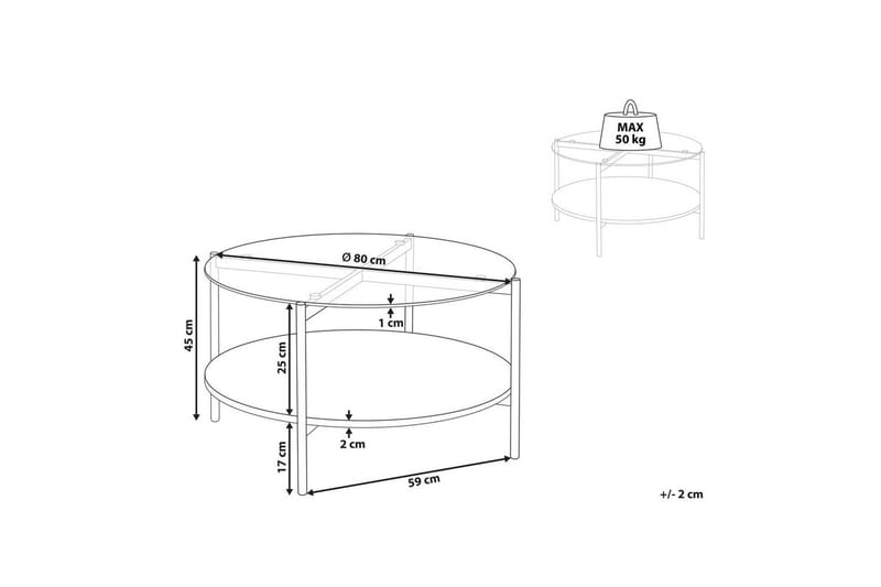 Soffbord Beliani Lovell Guld/ljust trä GOLD||Light wood - Møbler - Bord - Sofabord