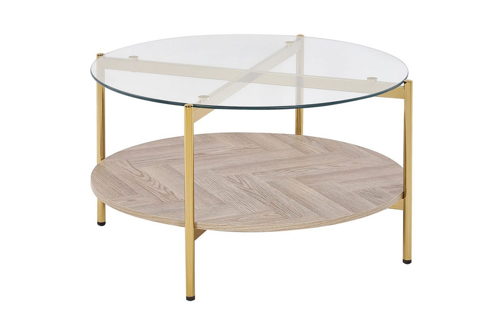 Soffbord Beliani Lovell Guld/ljust trä GOLD\|\|Light wood -