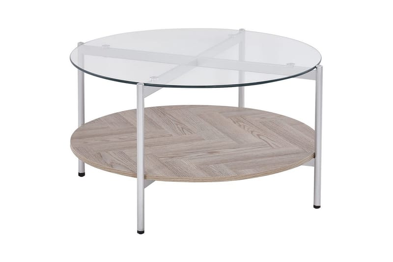 Soffbord Beliani Lovell Guld/ljust trä Silver||Light wood - Møbler - Bord - Sofabord