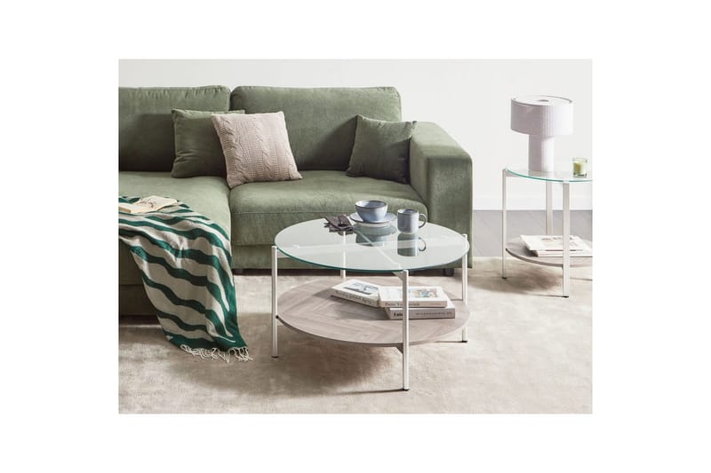 Soffbord Beliani Lovell Guld/ljust trä Silver||Light wood - Møbler - Bord - Sofabord