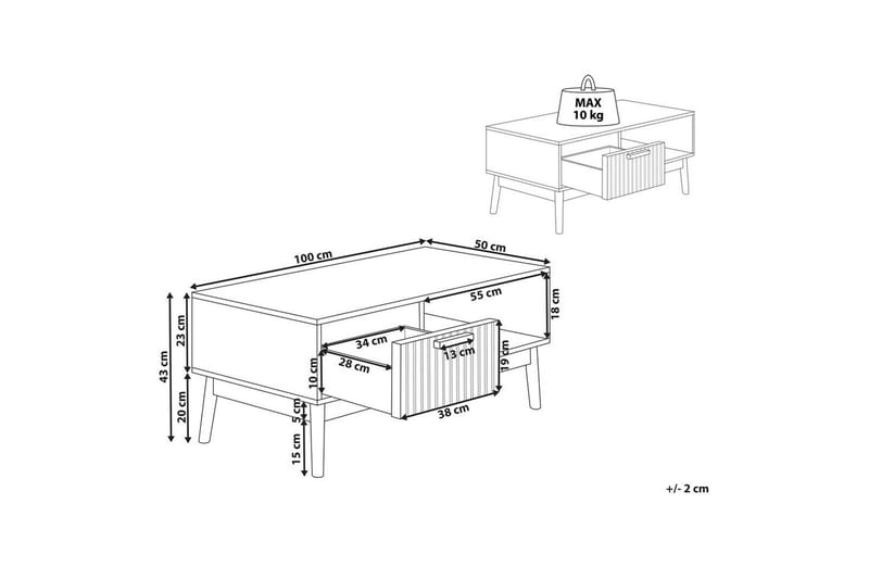 Soffbord Beliani Lynwood Light wood - Møbler - Bord - Sofabord