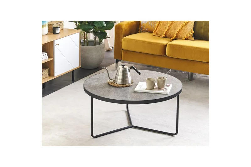 Soffbord Beliani Melody 80x80x40 cm Grey||Black - Møbler - Bord - Sofabord