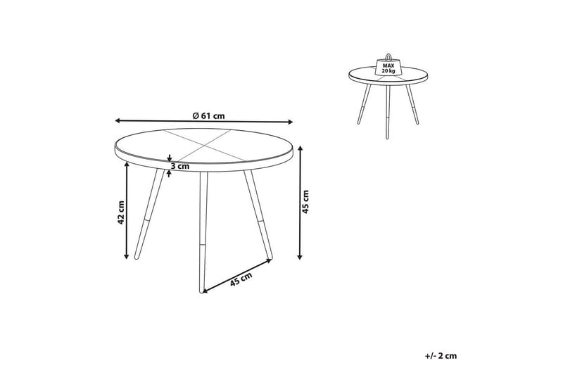 Soffbord Beliani Ramona Mörk trä/guld/svart Dark wood||GOLD||Black - Møbler - Bord - Sofabord