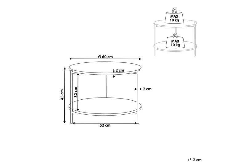 Soffbord Beliani Reva White||GOLD - Møbler - Bord - Sofabord