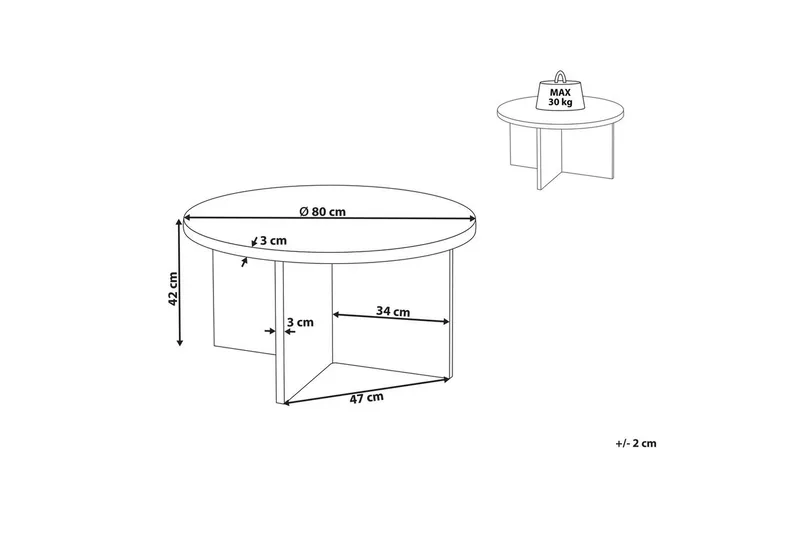 Soffbord Beliani Stanton Grå Grey - Møbler - Bord - Sofabord
