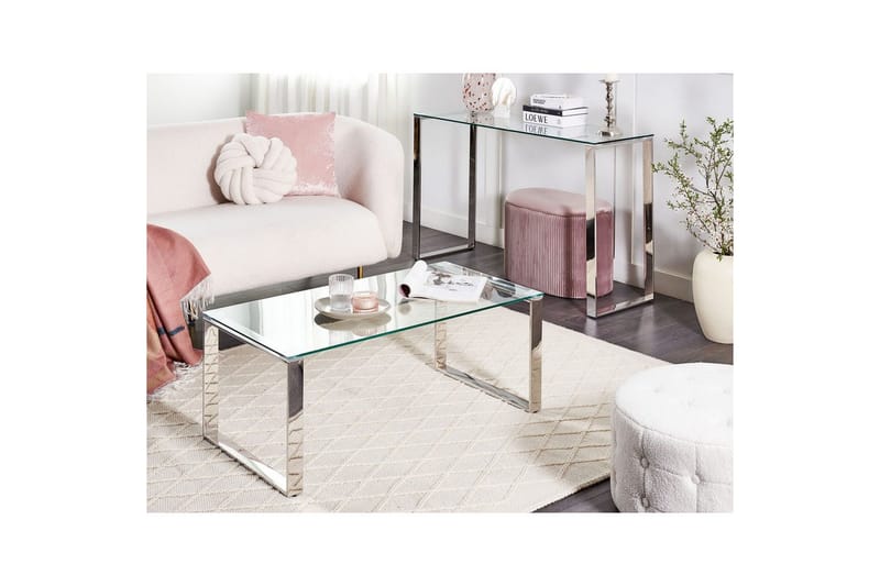 Soffbord Beliani Tilon Guld/transparent Silver||Transparent - Møbler - Bord - Sofabord