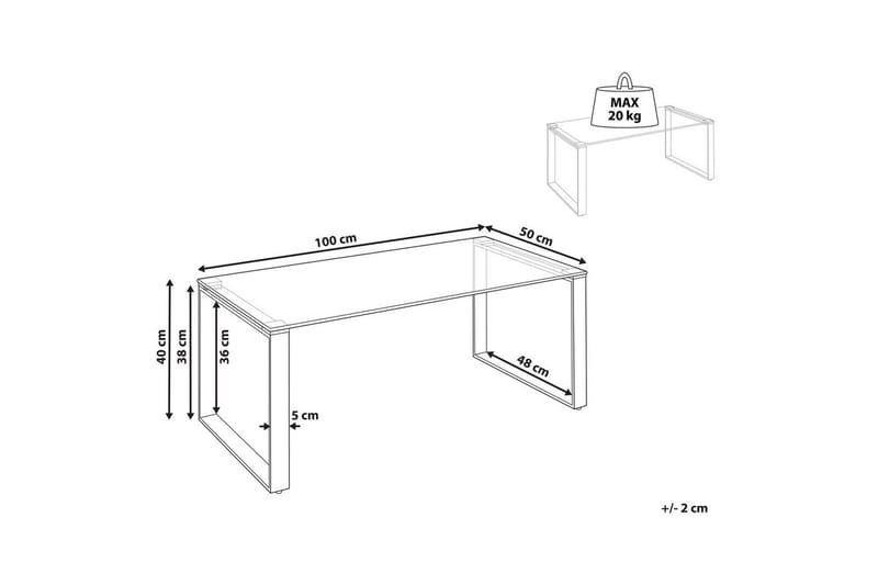 Soffbord Beliani Tilon Guld/transparent Silver||Transparent - Møbler - Bord - Sofabord
