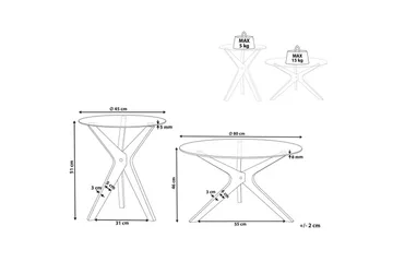 Soffbord Beliani Valley set om 2 Transparent||Light wood - Møbler - Bord - Sofabord