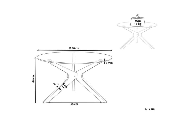 Soffbord Beliani Valley Transparent||Light wood - Møbler - Bord - Sofabord