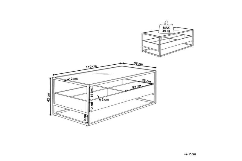 Soffbord Beliani Waco Black||Dark wood - Møbler - Bord - Sofabord