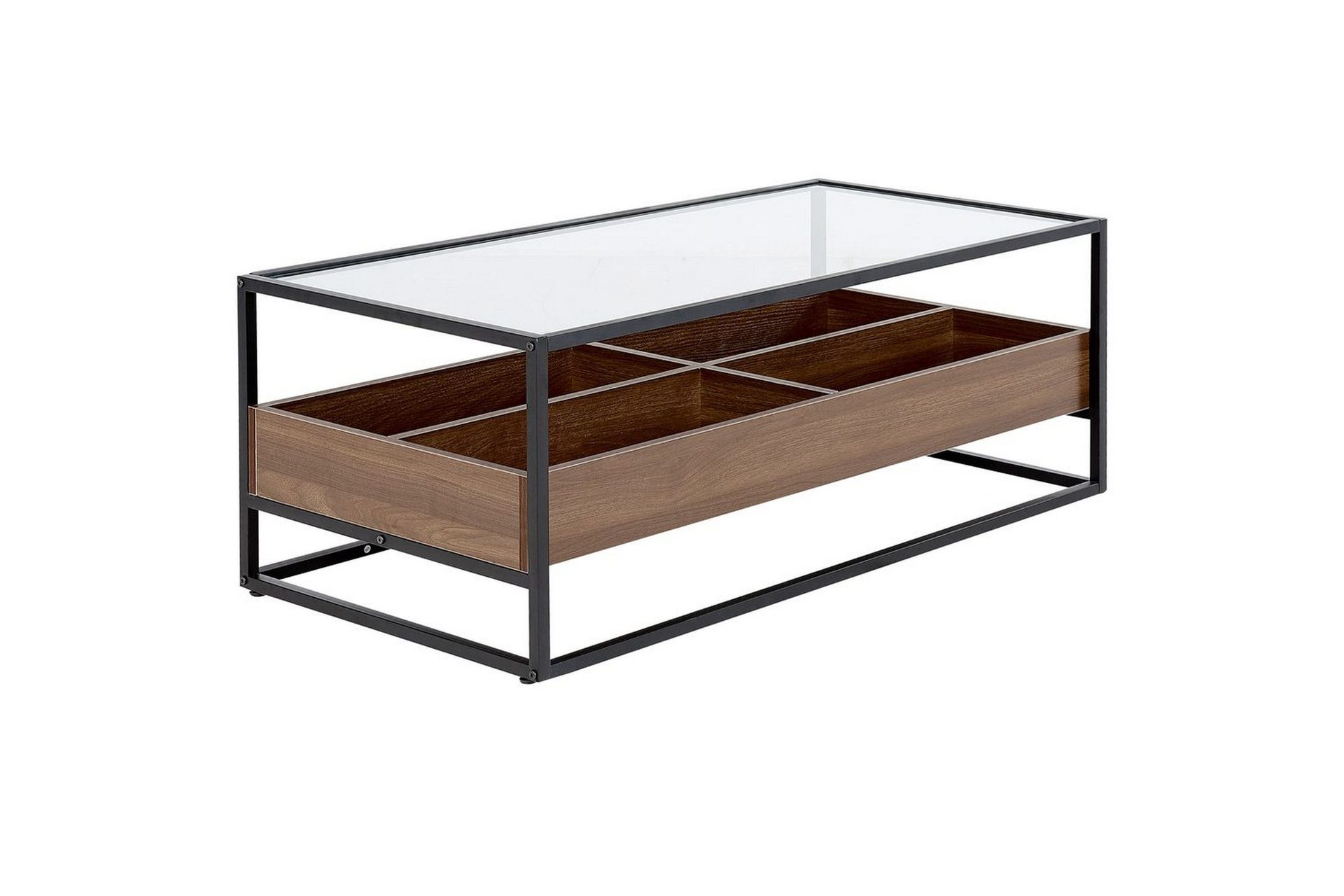 Soffbord Beliani Waco Black\|\|Dark wood -